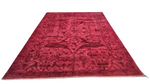 8x10 Overdyed Hand-Knotted Rug Turkish Ushak 100% Wool Berry Color 2971