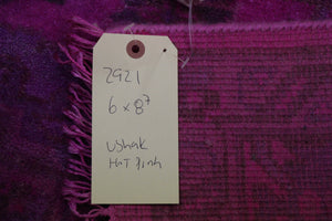 6×9 Hot Pink Rug Overdyed 2921 - west of hudson