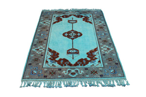 Overdyed Teal Rug