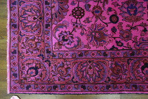 6x9 Overdyed Hot Pink Oriental Semi Antique Rug 2805 - west of hudson
