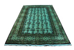 6x9 Overdyed Teal Green Deco Rug 2821 - west of hudson