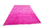 8x10 Overdyed Hot Pink Rug Turkish Ushak 100% Wool 2973