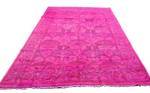 8x10 Overdyed Hot Pink Rug Turkish Ushak 100% Wool 2973