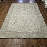 6x9 Distressed Beige Antique Washed Rug Vintage Style Hand Knotted 100% Wool 2979