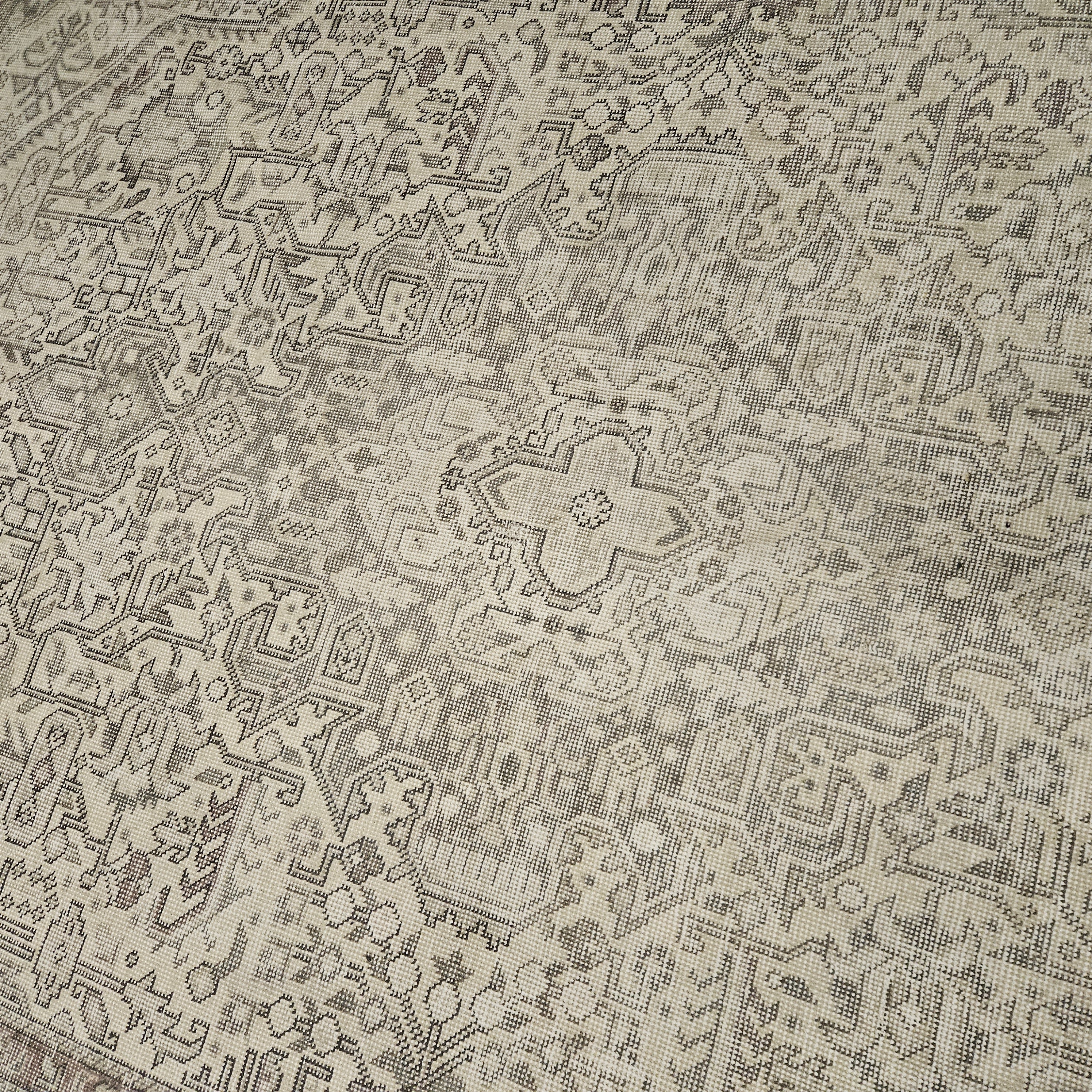 6x9 Distressed Beige Antique Washed Rug Vintage Style Hand Knotted 100% Wool 2979