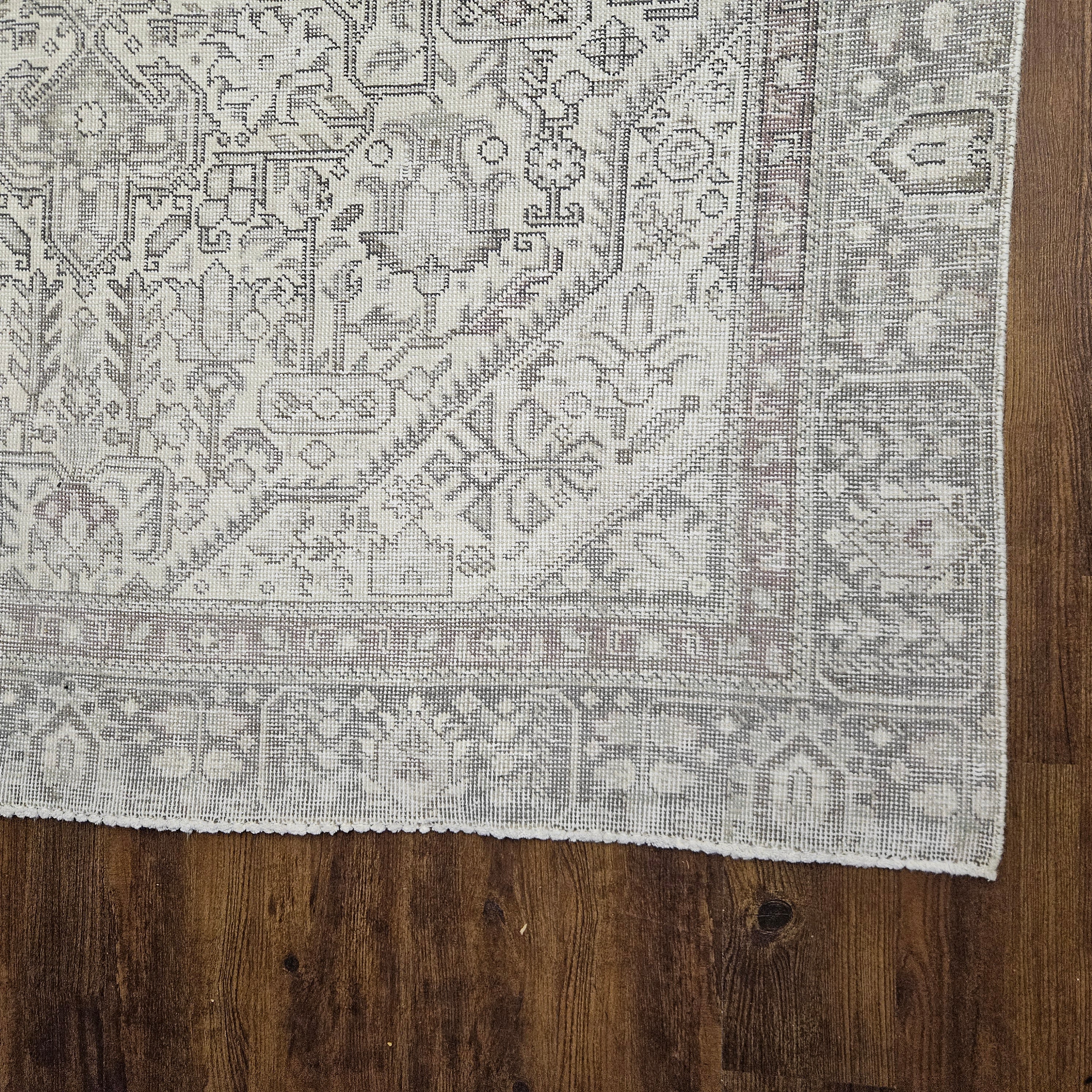 6x9 Distressed Beige Antique Washed Rug Vintage Style Hand Knotted 100% Wool 2979