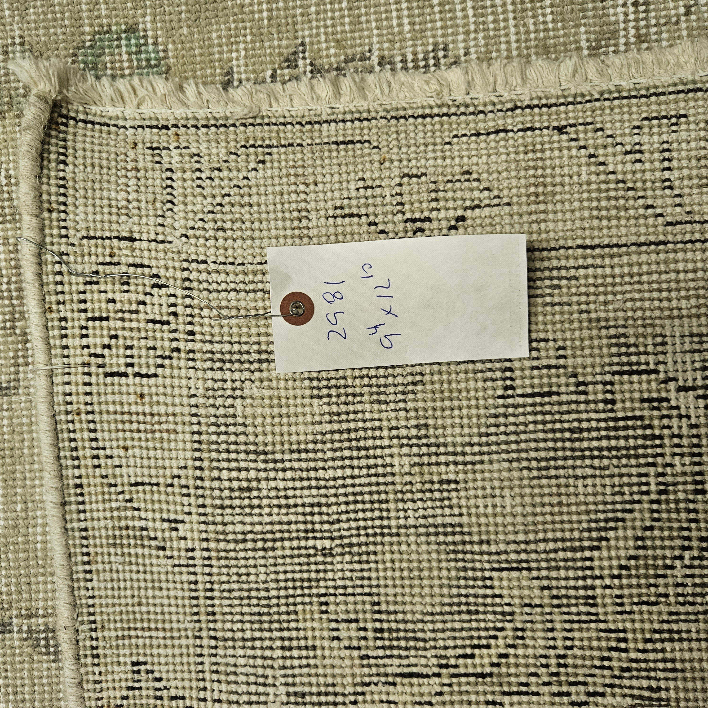 9x13 Distressed Beige Antique Washed Rug Vintage Style Hand Knotted 100% Wool 2981