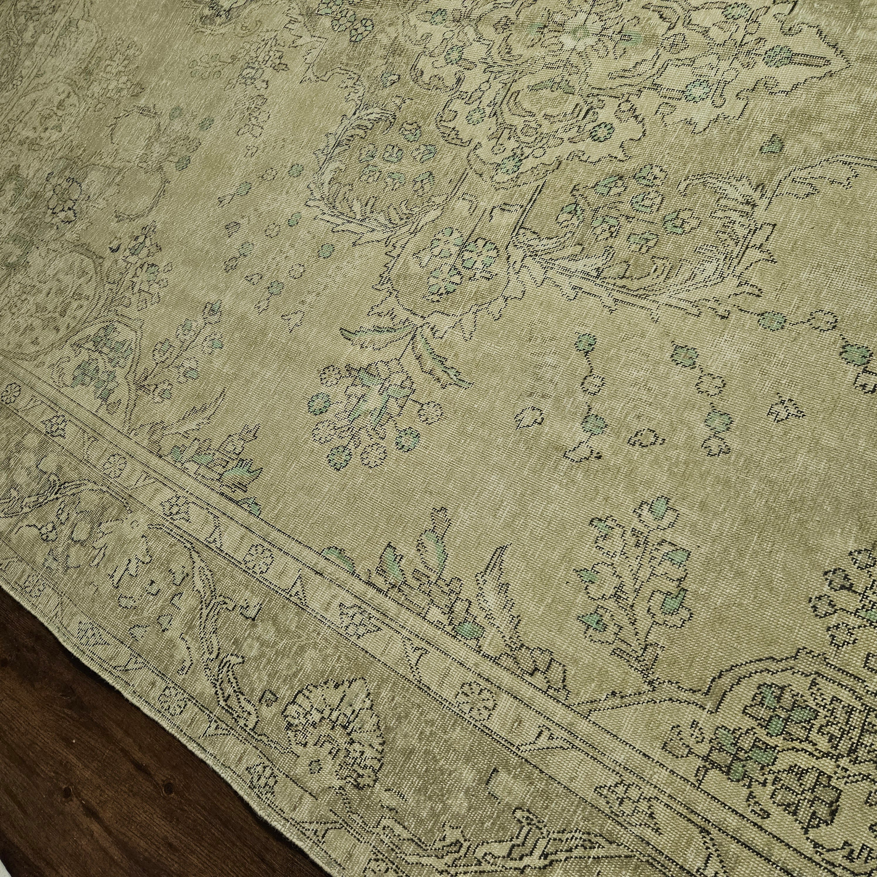 9x13 Distressed Beige Antique Washed Rug Vintage Style Hand Knotted 100% Wool 2981