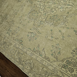 9x13 Distressed Beige Antique Washed Rug Vintage Style Hand Knotted 100% Wool 2981