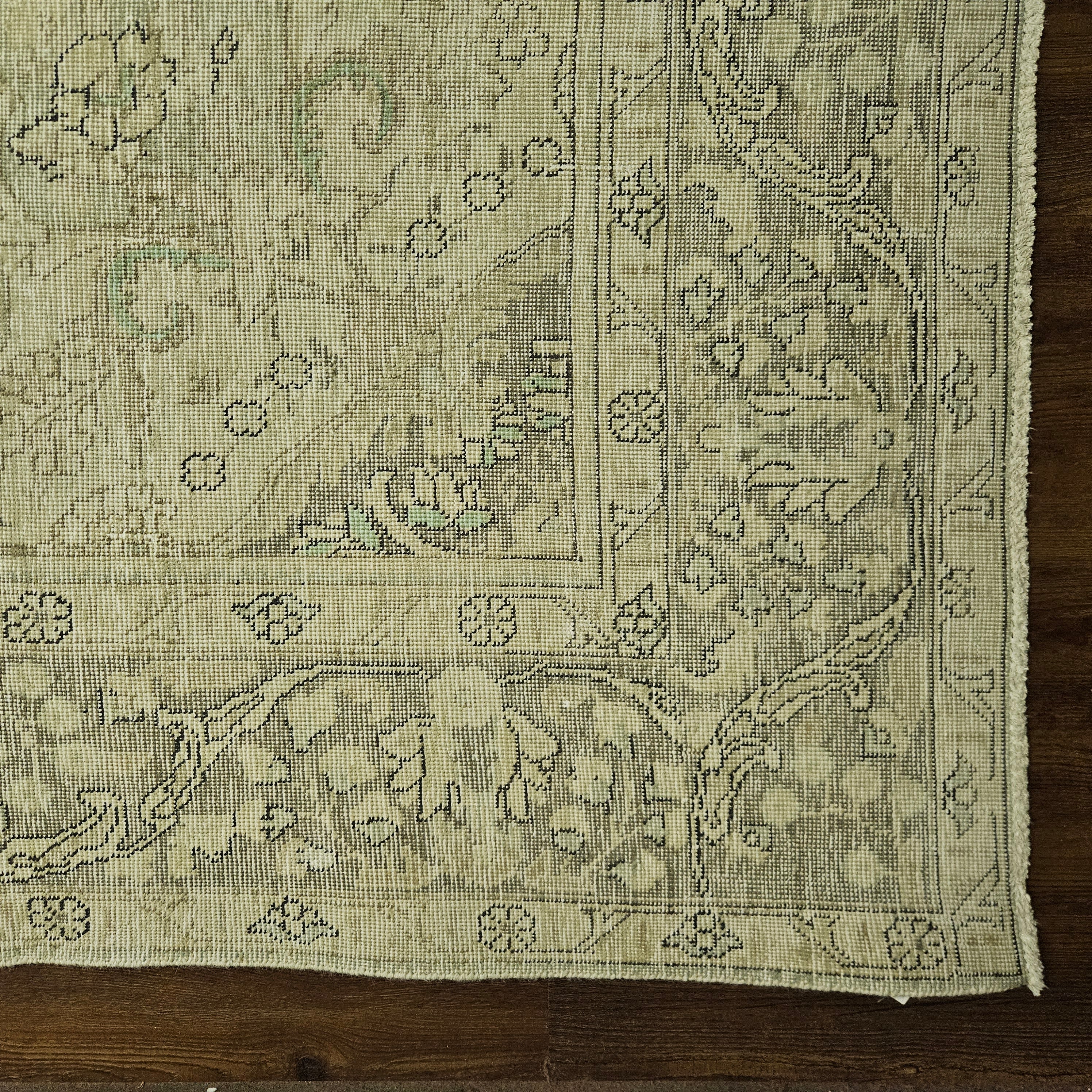 9x13 Distressed Beige Antique Washed Rug Vintage Style Hand Knotted 100% Wool 2981