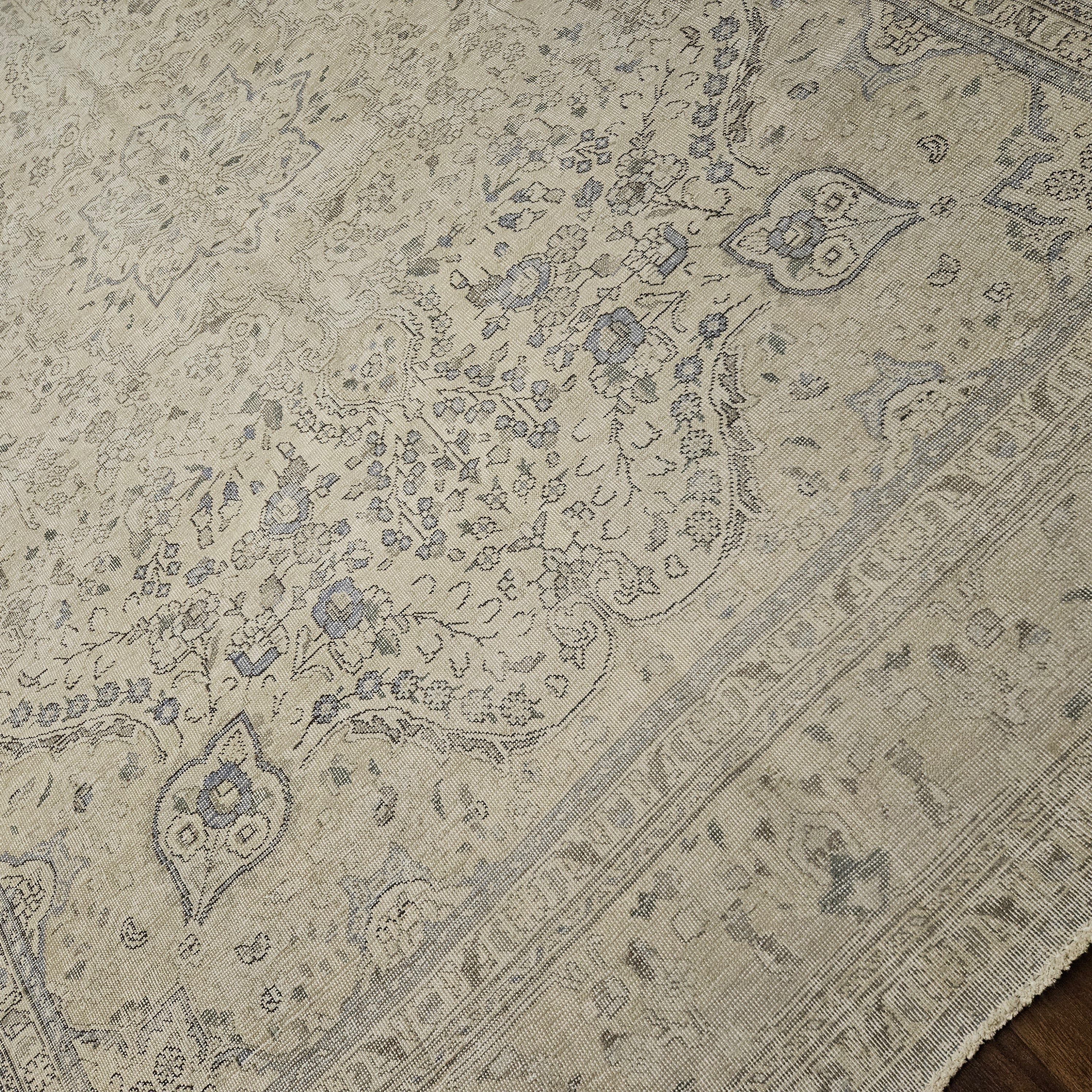 8x11 Distressed Beige Antique Washed Rug Vintage Style Hand Knotted 100% Wool 2984