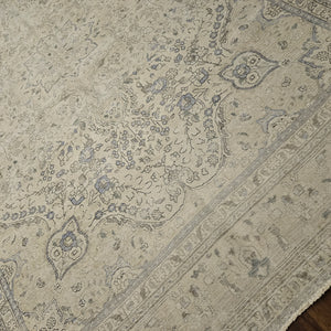 8x11 Distressed Beige Antique Washed Rug Vintage Style Hand Knotted 100% Wool 2984