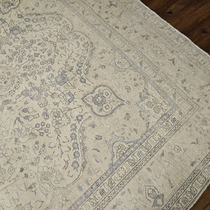 8x11 Distressed Beige Antique Washed Rug Vintage Style Hand Knotted 100% Wool 2984