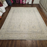 8x11 Distressed Beige Antique Washed Rug Vintage Style Hand Knotted 100% Wool 2984