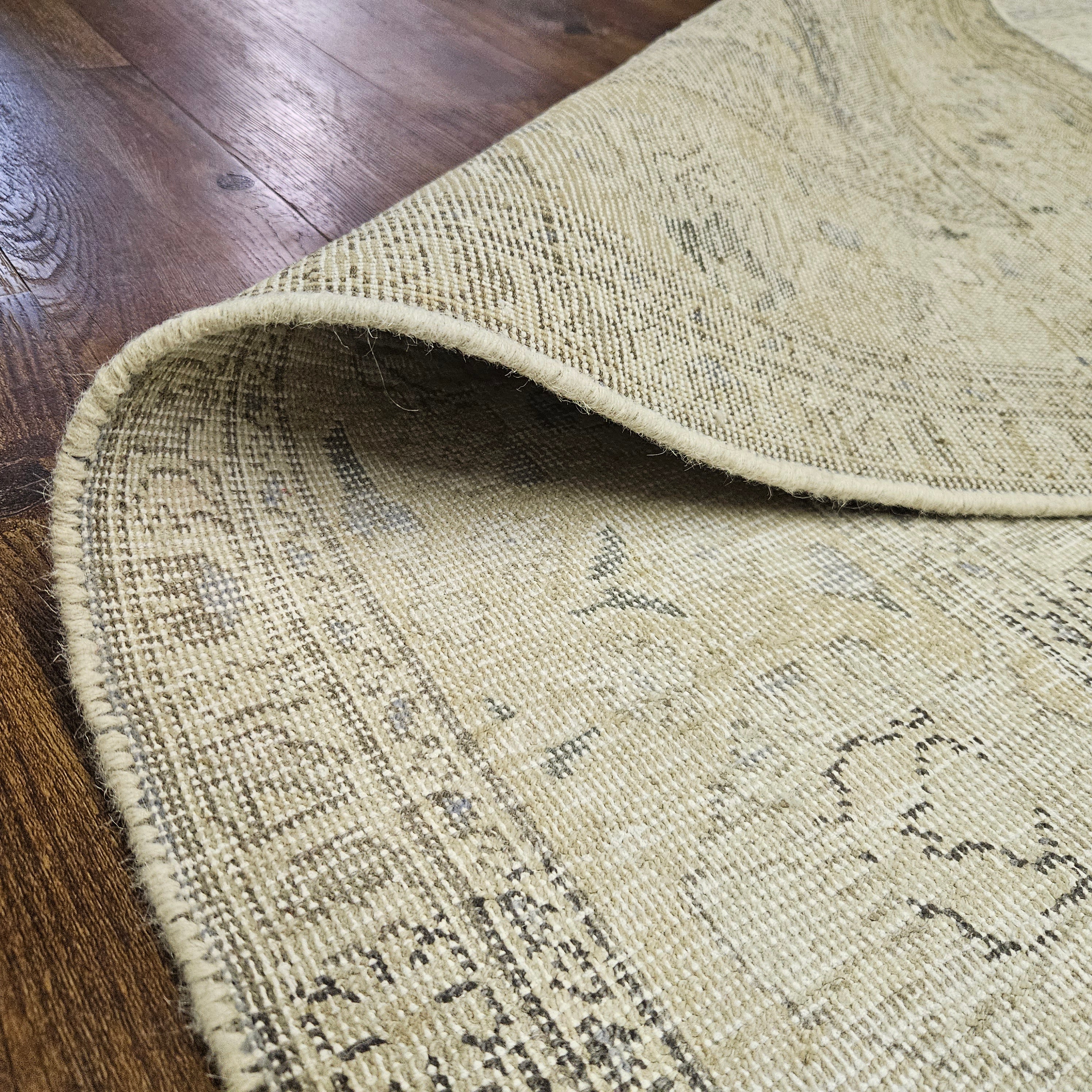 8x11 Distressed Beige Antique Washed Rug Vintage Style Hand Knotted 100% Wool 2984