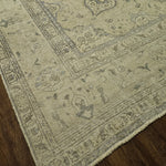 8x11 Distressed Beige Antique Washed Rug Vintage Style Hand Knotted 100% Wool 2984