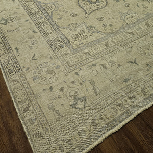 8x11 Distressed Beige Antique Washed Rug Vintage Style Hand Knotted 100% Wool 2984