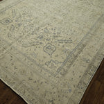 8x11 Distressed Beige Antique Washed Rug Vintage Style Hand Knotted 100% Wool 2984