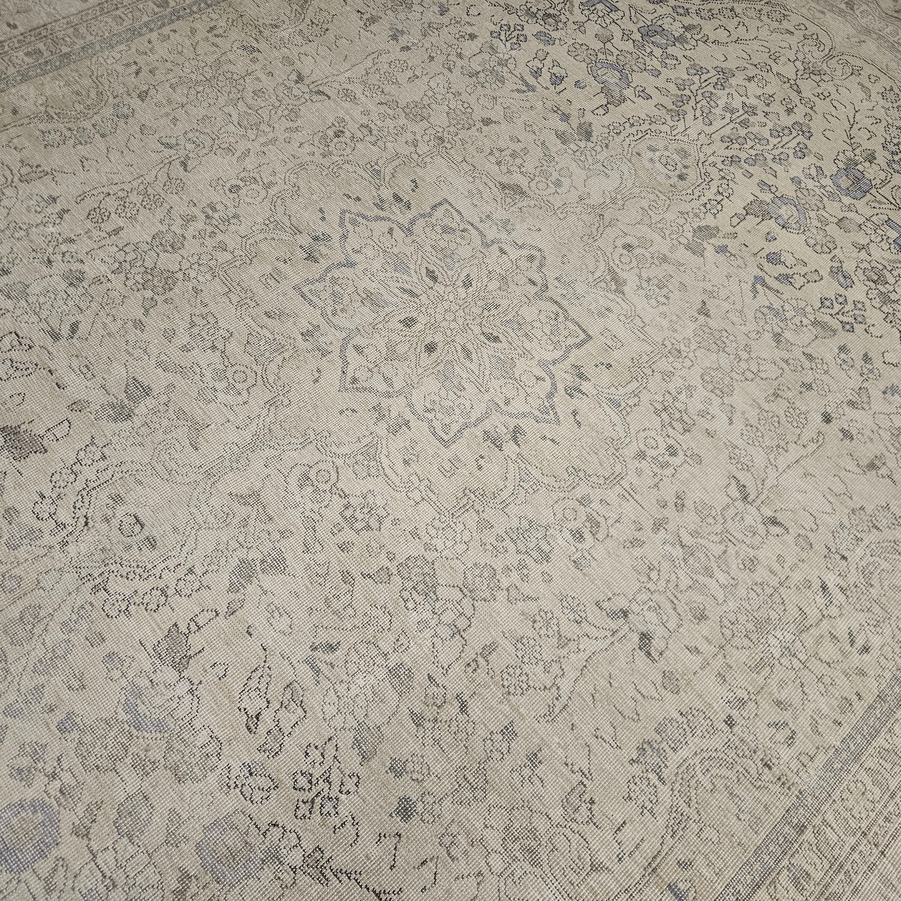 8x11 Distressed Beige Antique Washed Rug Vintage Style Hand Knotted 100% Wool 2984