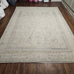 8x11 Distressed Beige Antique Washed Rug Vintage Style Hand Knotted 100% Wool 2984