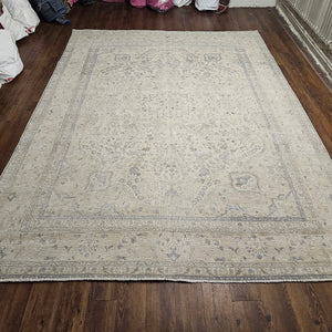 8x11 Distressed Beige Antique Washed Rug Vintage Style Hand Knotted 100% Wool 2984