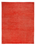 8x10 Overdyed Carved Modern Watermelon Red Rug 1136 - west of hudson