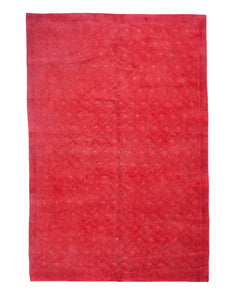 6x9 Overdyed Carved Modern Watermelon Red Rug 1137 - west of hudson