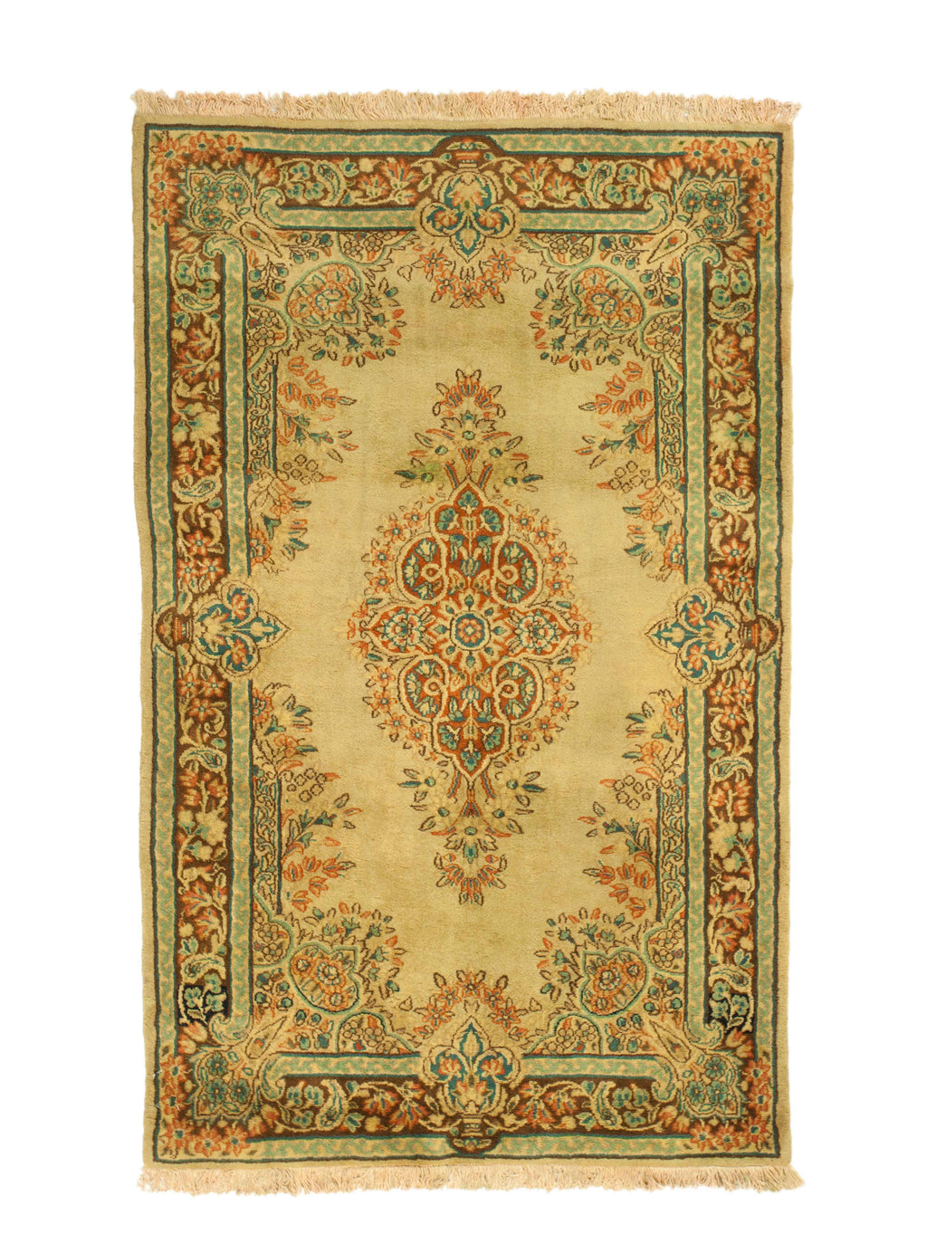 3x5 Overdyed Oriental Nain Floral Faded Olive Green Rug 1302 - west of hudson
