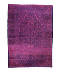 7x11 Overdyed Vintage Oriental Area Rug Hot Pink Purple Blue Rug 1365 - west of hudson