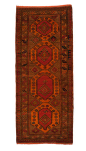 Vintage Caucasian Orange Rug