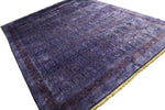 9x12 Deep Purple Rug Overdyed Chinese Art Deco 2844 - west of hudson