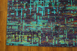 Purple & Teal Indian Sari Art Silk 6x8 One Of a Kind Handmade Rug 2861 - west of hudson