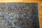 7x10 Vintage Oriental Rug Distressed Sky Denim Blue 8x11 2872 - west of hudson