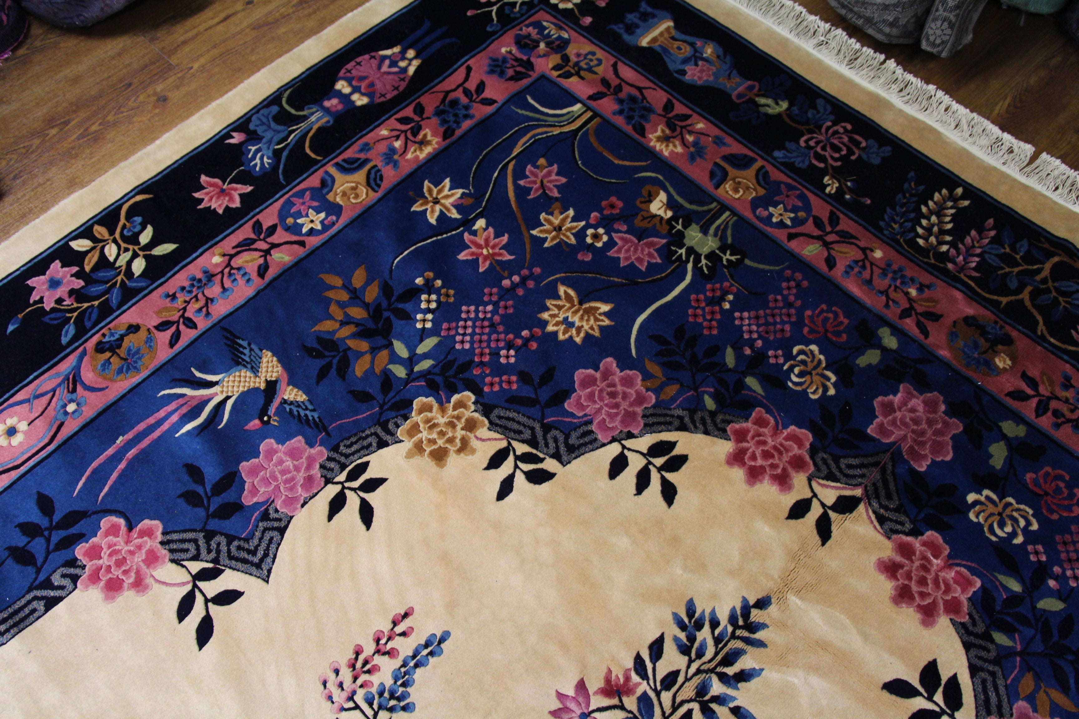 9x12 Beautiful Chinese Deco Soft Wool Rug 2875 - west of hudson