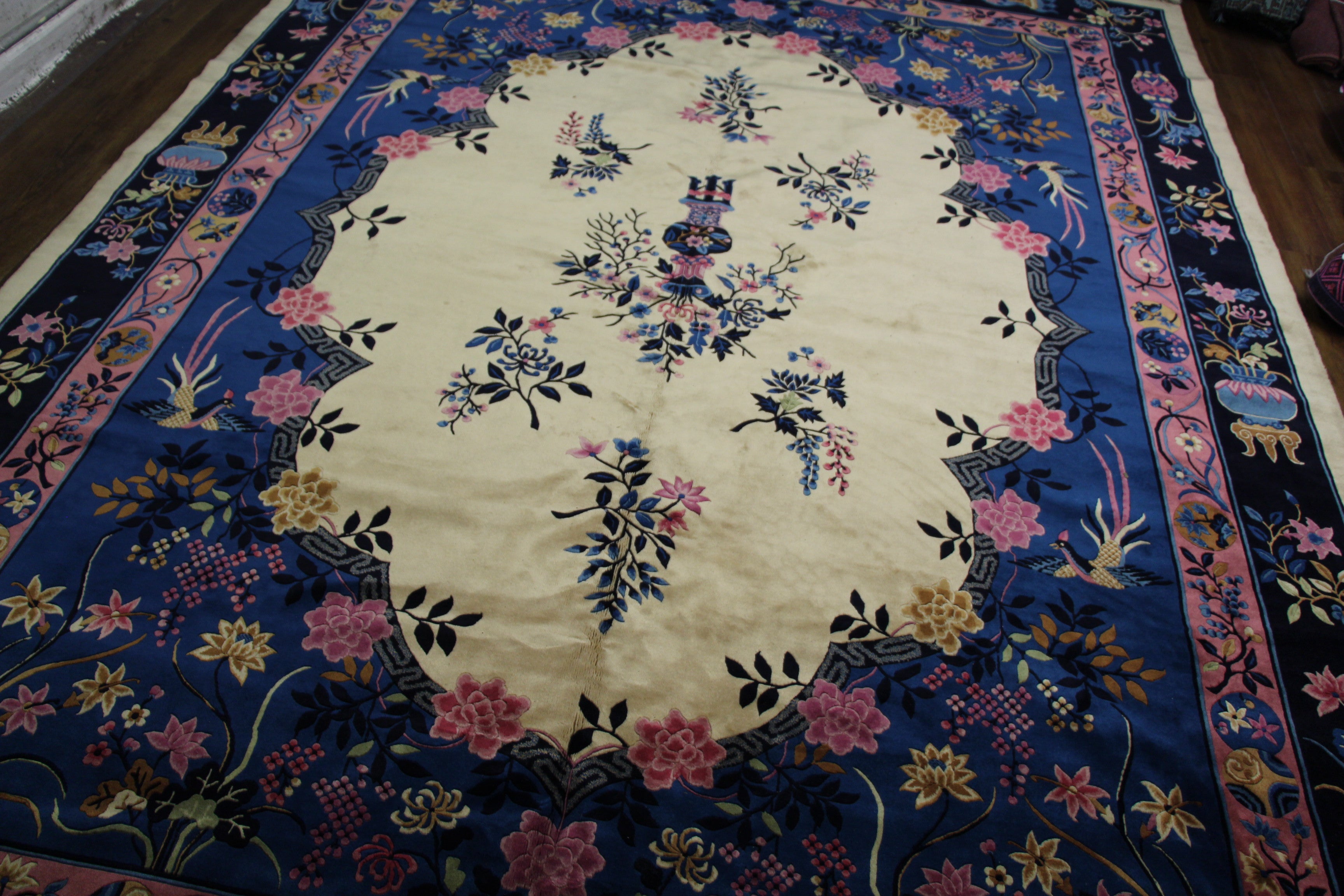 9x12 Beautiful Chinese Deco Soft Wool Rug 2875 - west of hudson