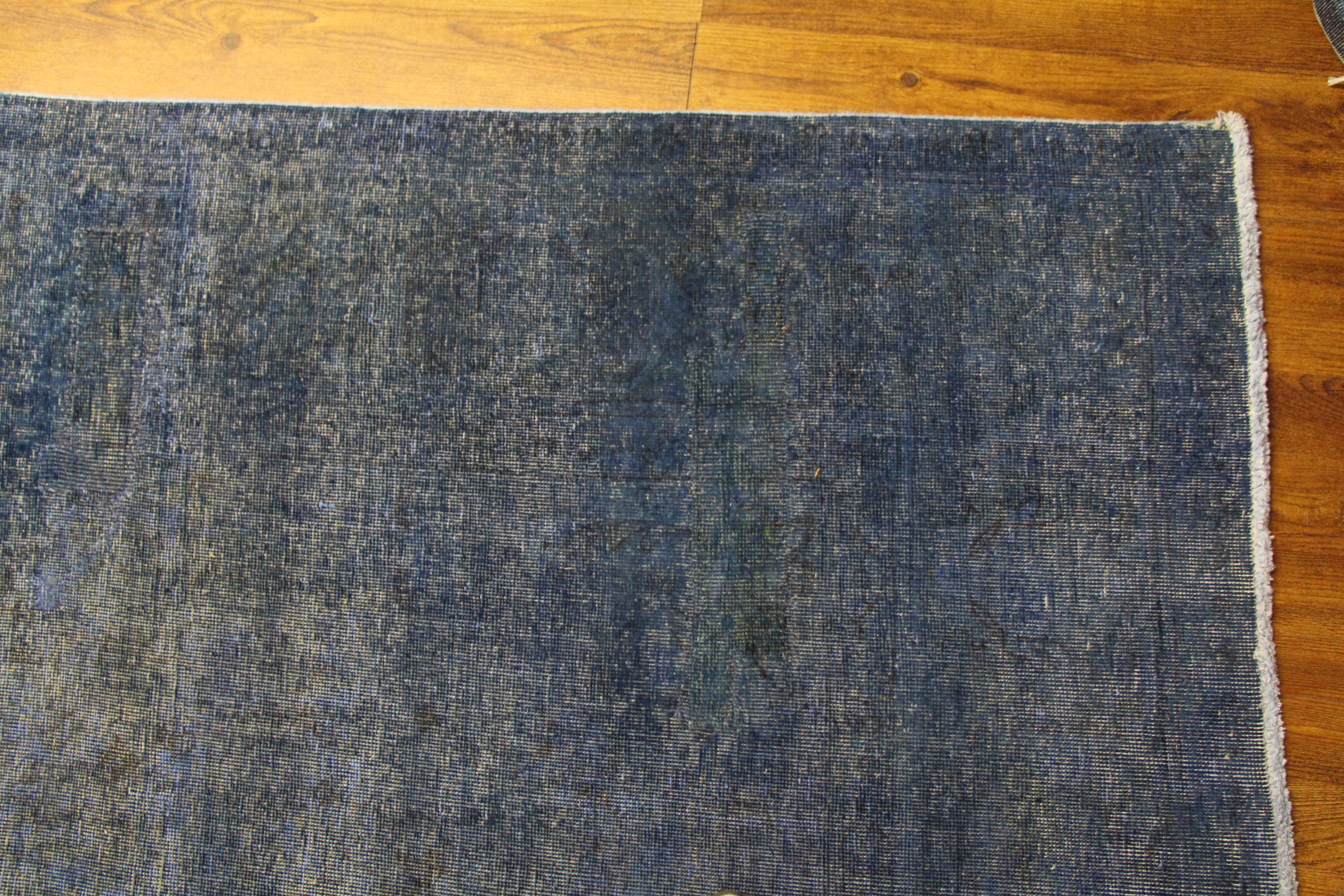 9x13 Vintage Oriental Rug Distressed Denim Blue 2877 - west of hudson