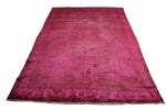 6×9 Overdyed Hot Pink Rug Distressed Fair Oriental 2913 - west of hudson