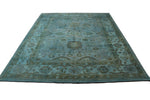 8x10 Aqua Teal 100% Wool Area Rug Turkish Ushak 2930 - west of hudson