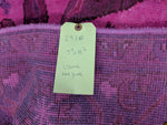 6x9 Overdyed Hot Pink Rug Turkish Ushak 100% Wool 2938 - west of hudson