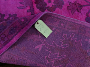 9x12 Ushak Overdyed Hot pink 100% Wool Oushak Rug 2939 - west of hudson