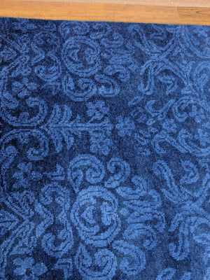 9x12 Ushak Indo Area Rug Midnight Indigo Blue 100% Wool Pile 2943