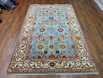 5x8 Ziegler Mahal Area Rug Sky Blue 100% Wool Pile Hand-Knotted 2950