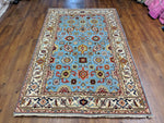5x8 Ziegler Mahal Area Rug Sky Blue 100% Wool Pile Hand-Knotted 2950