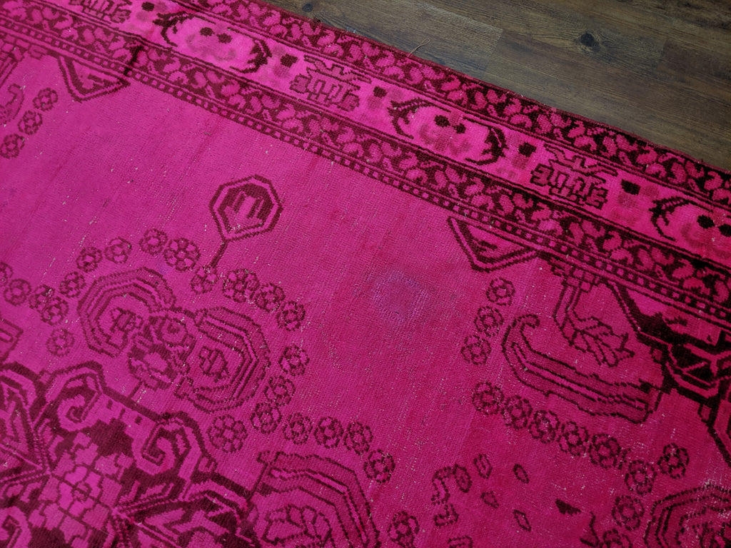 6x9 Overdyed Hot Pink Distressed Vintage Rug 2798