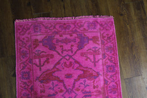 3x12 Hot Pink Overdyed Runner 2782 - west of hudson