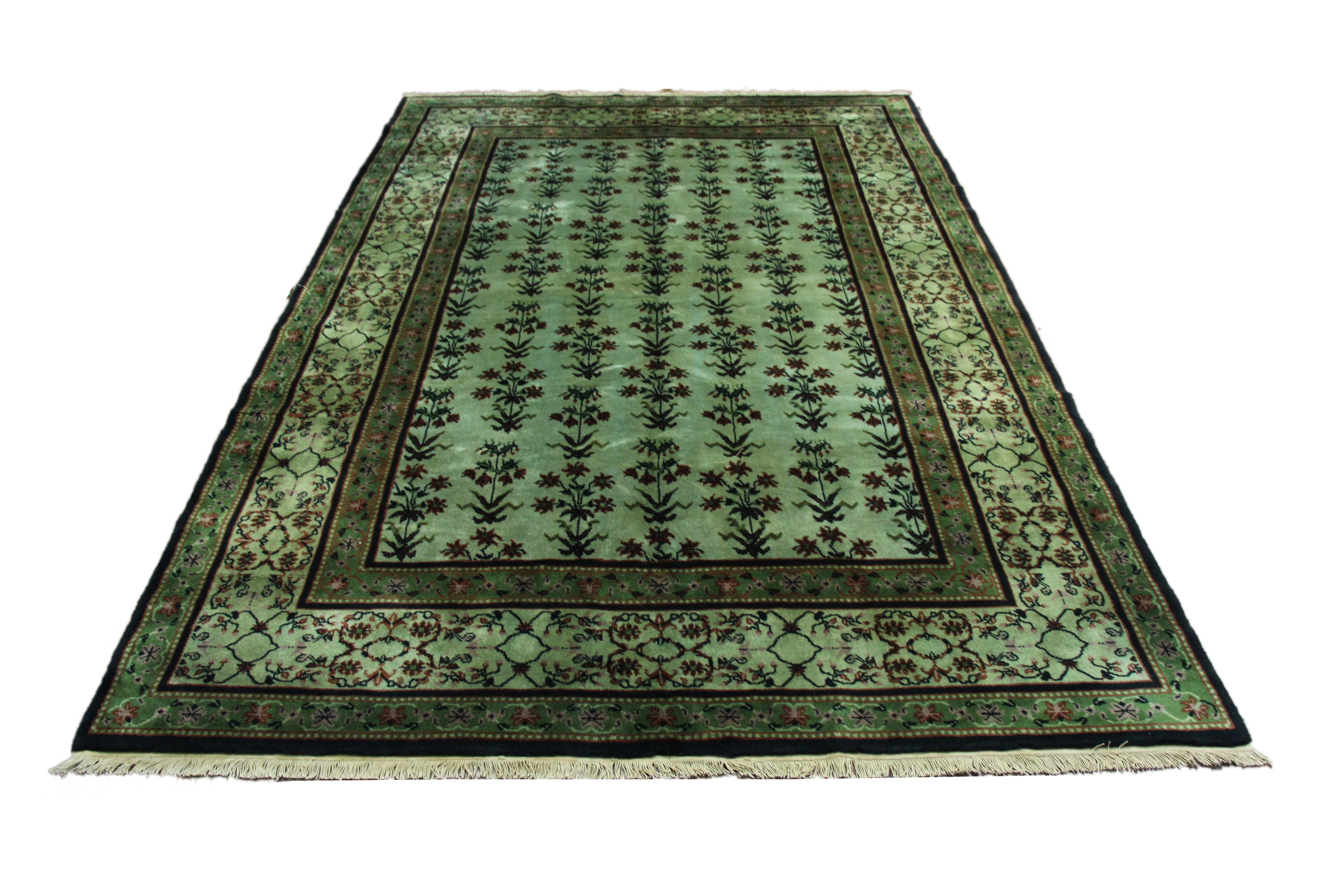 6x9 Overdyed Green Deco Rug 2803 - west of hudson