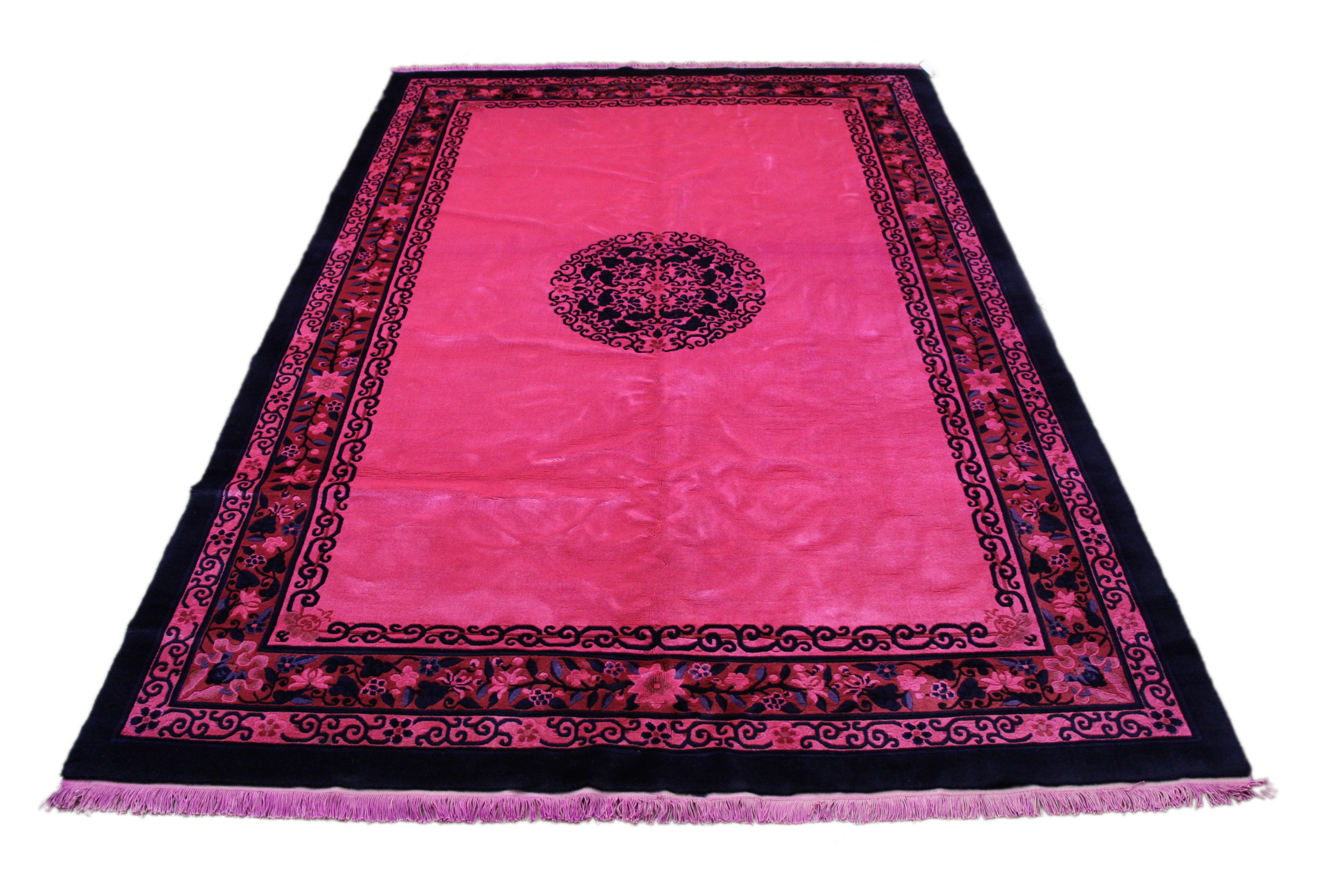6x9 overdyed hot pink rug